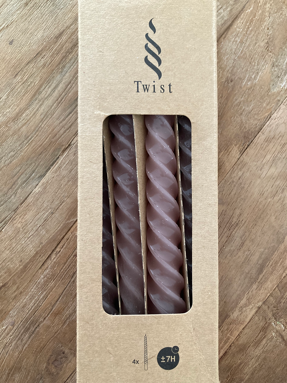 Twist kaarsen oud rosé 