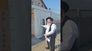 Rabbi Shlomo Hersh Ekstein, now in the city of Tzanz, as he cooks for the anniversary of the holy...