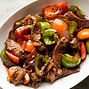 Stir fried Beef with Green Pepper in Black Bean sauce