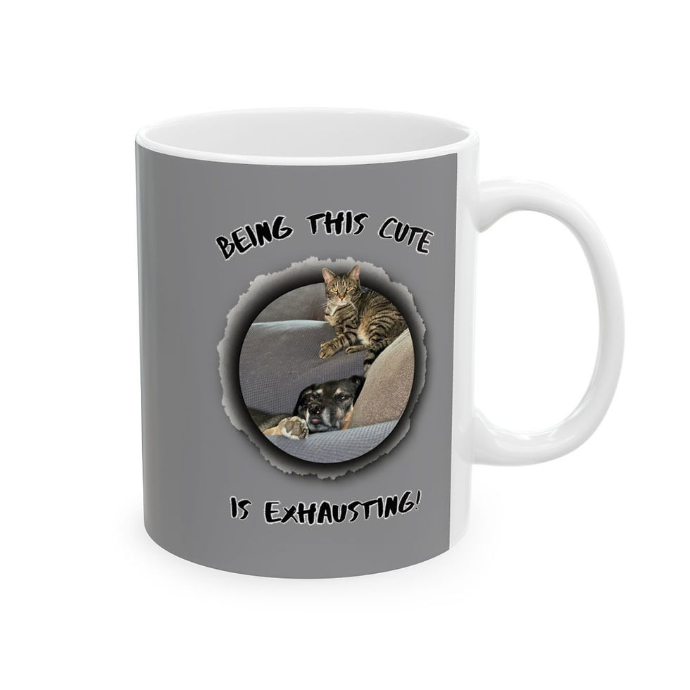 Thumbnail: Being So Cute is Exhausting! Dog & Cat Ceramic Mug, (11oz, 15oz)