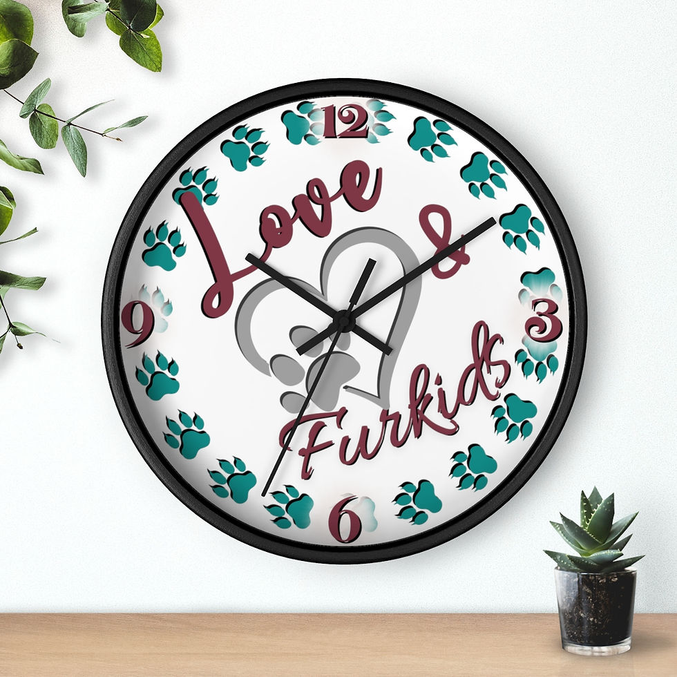 Thumbnail: Love and Furkids Round Face Analog Clock