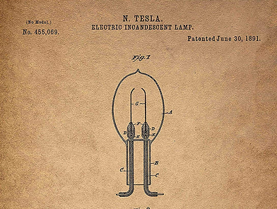 Patent for an electric incandescent lamp