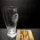 Thumbnail: Laser engraved beer glass beside Laser engraved wooden coaster