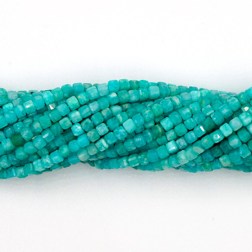 2mm/3mm/4mm Amazonite F cube beads 天河石方塊角度