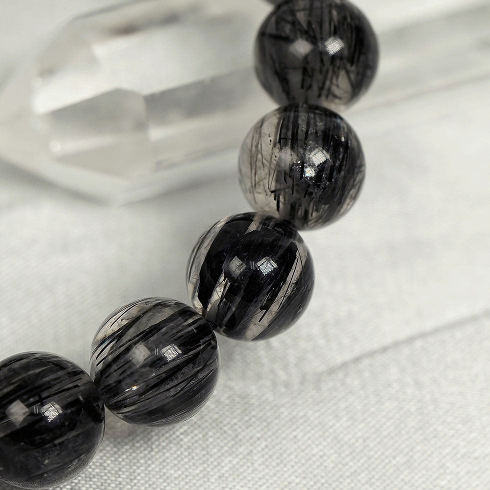 Thumbnail: Black rutilated quartz R 黑髮晶圓珠