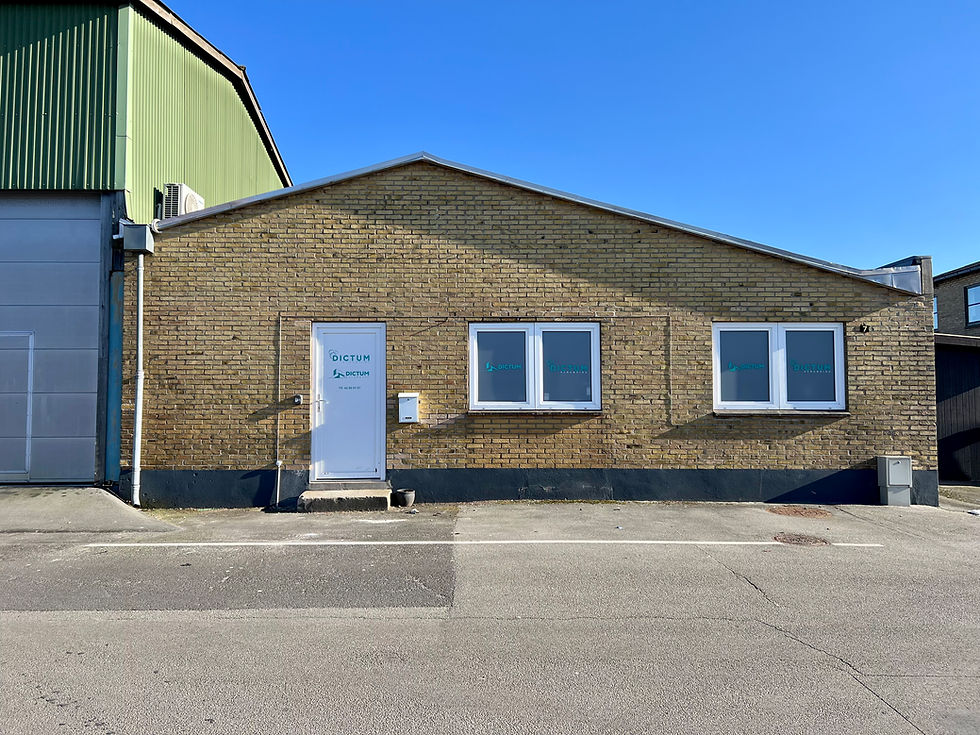 Tidstypisk byggeri til småindustri i området