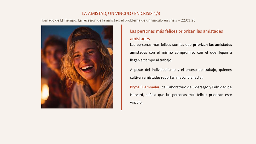 La amistad un vinculo en crisis 1/3
