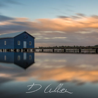 Crawley Edge Boat Shed sunrise, the Blue Boat Shed sunrise