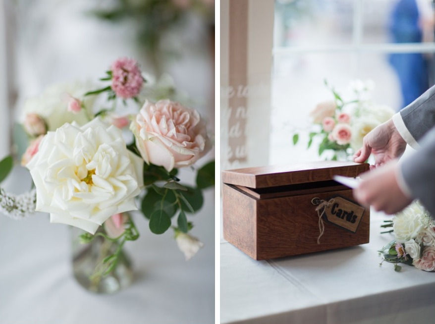 Gift card table flowers