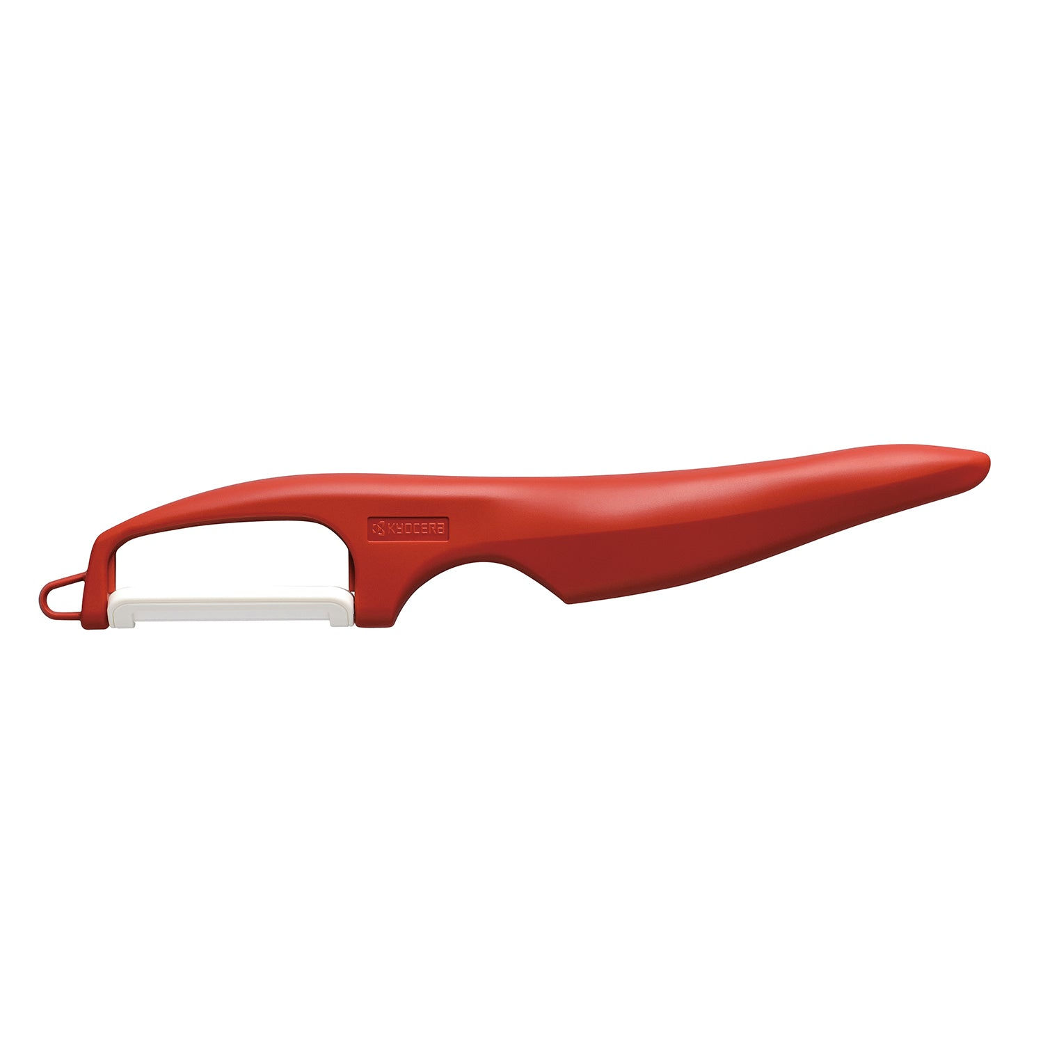 Double-Edged Peeler -  Red Ceramic-Blade Length 4 Cm