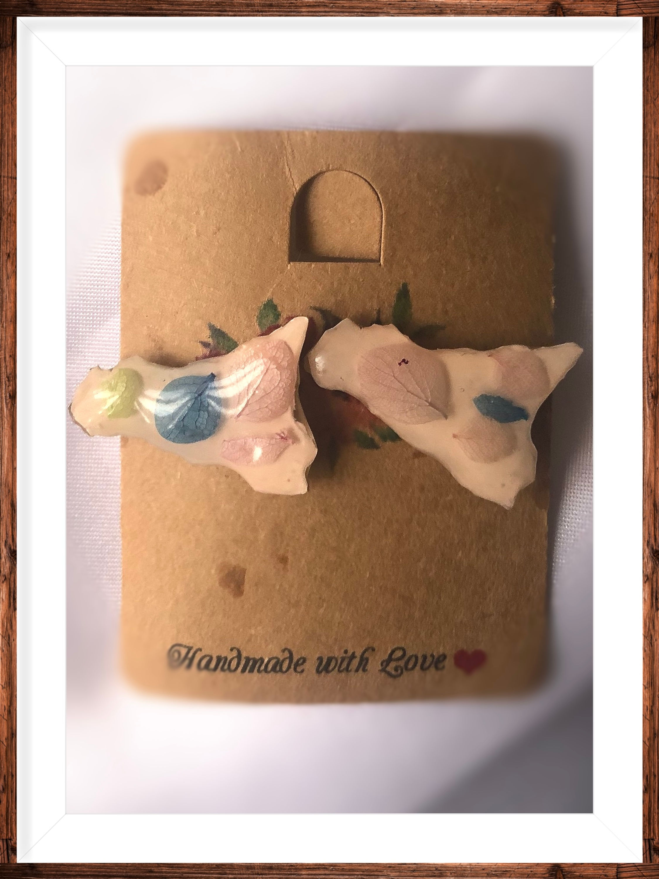 Orecchini Sicilia con veri fiori e resina