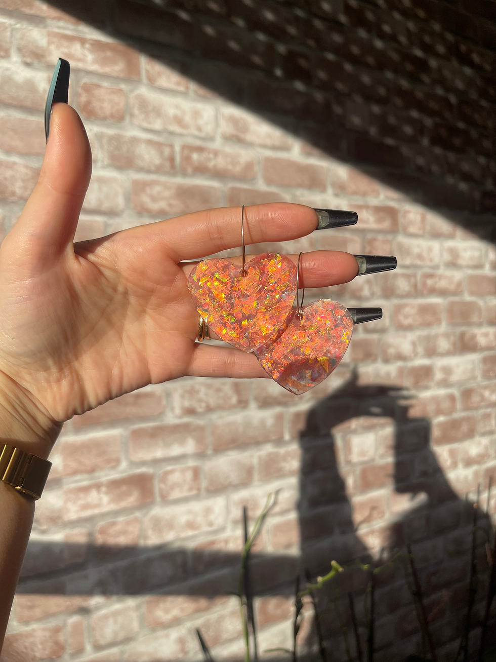 Miniatura: Orecchini Cuore Olografici in Resina | Gioielli Artigianali Zairiel 💖✨
