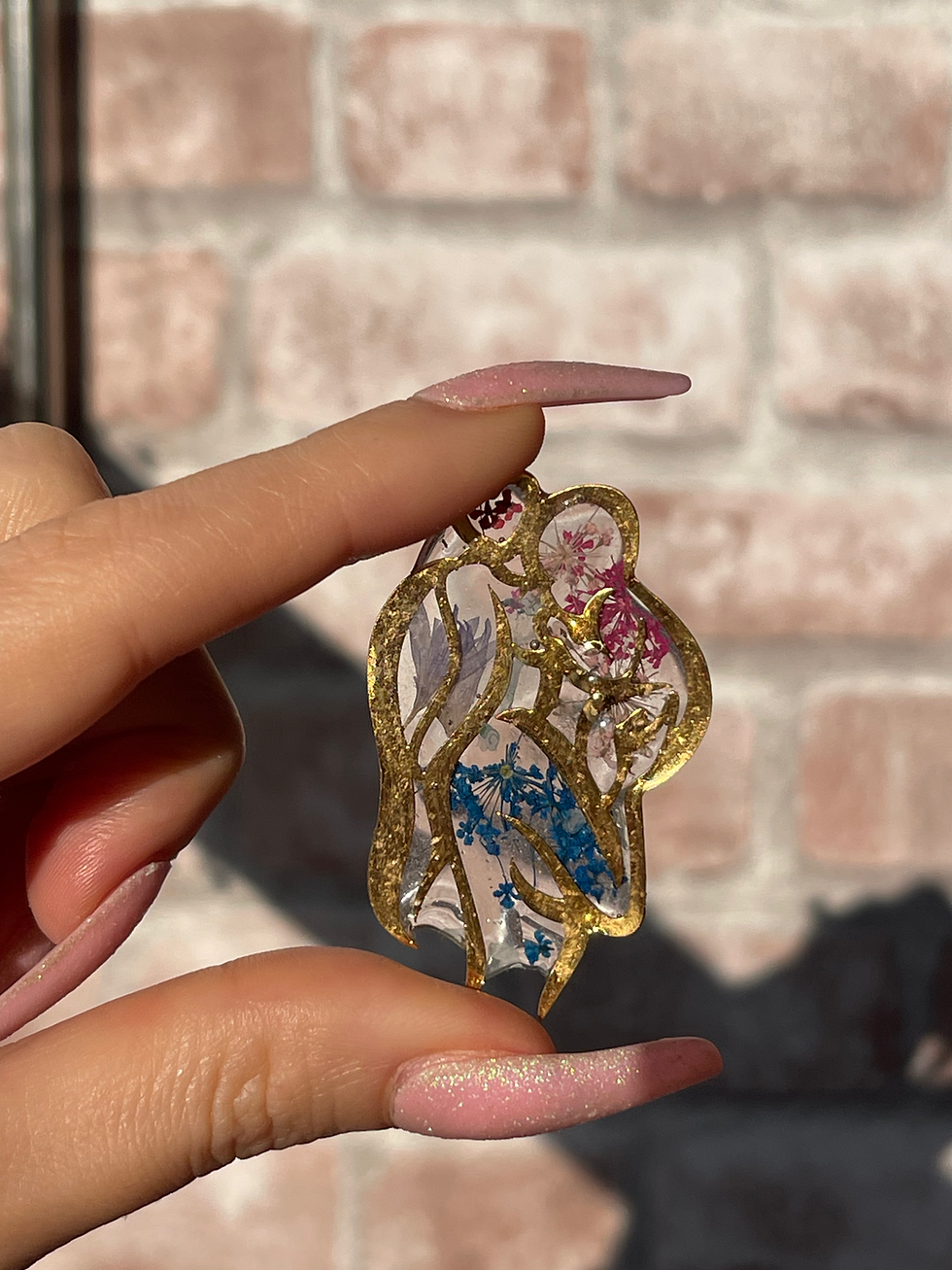 Thumbnail: Collana mamma e bebè, maternità con veri fiori e resina