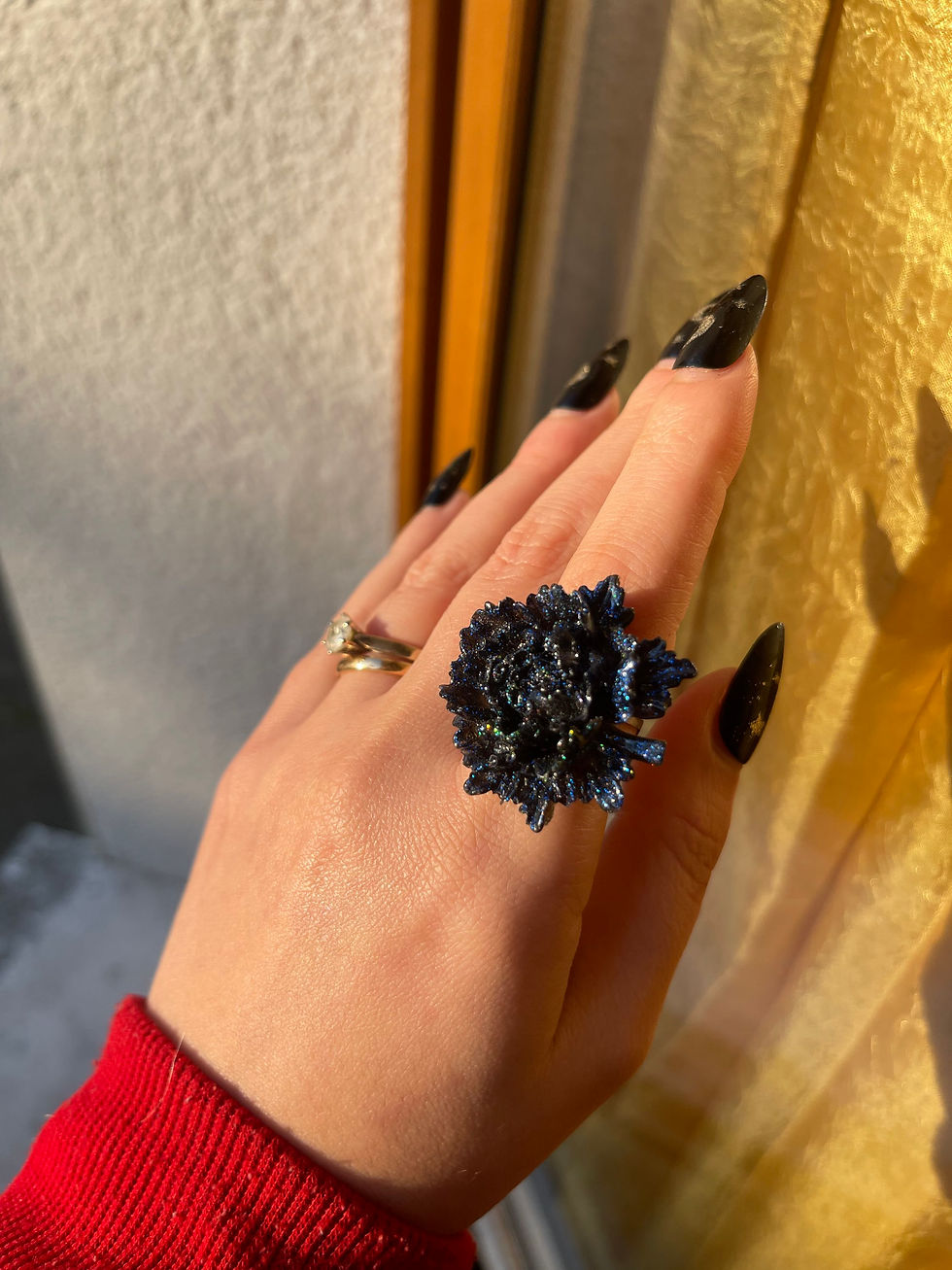 Miniatura: Anello fiore nero 
