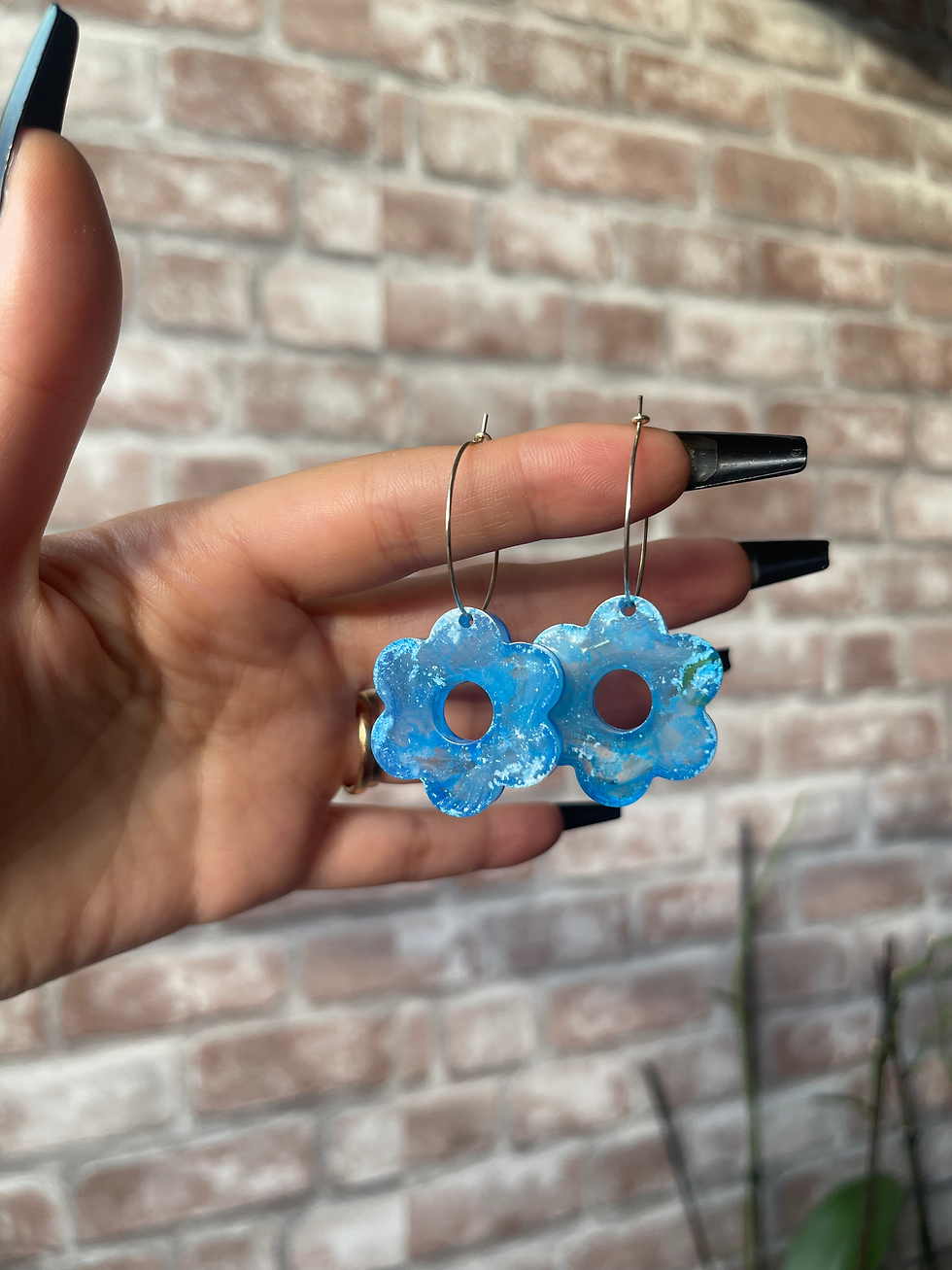 Miniatura: Orecchini Creole con Fiori in Resina | Gioielli Artigianali Zairiel 🌸✨ 