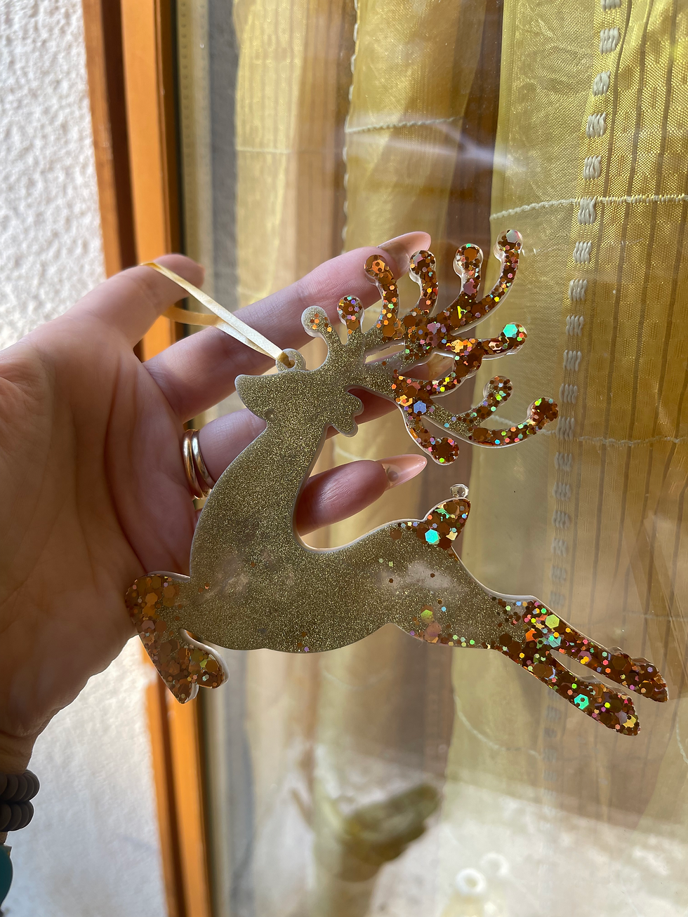 Miniature : ✨ Decorazione Natalizia in Resina – Renna Rosa Glitterata 🎄🦌