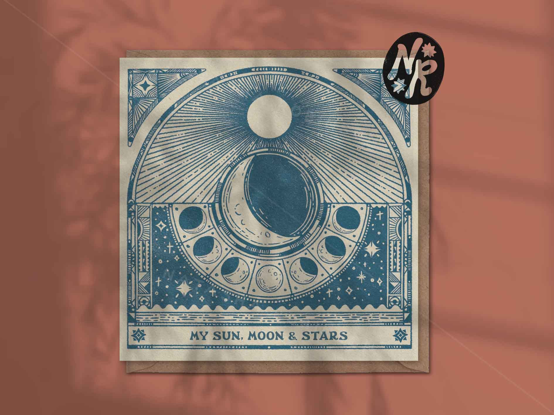 My Sun, Moon and Stars Blank Greetings Card