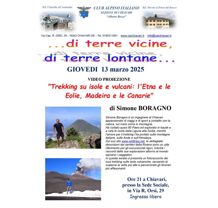 Di Terre vicine, di Terre Lontane: Trekking isole e vulcani