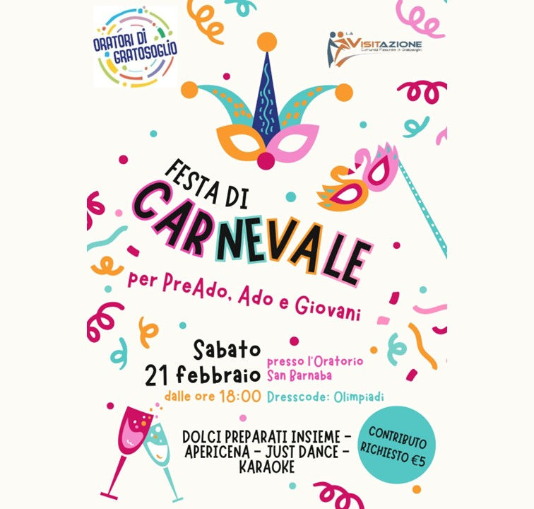 Festa di Carnevale per preado, ado e giovani