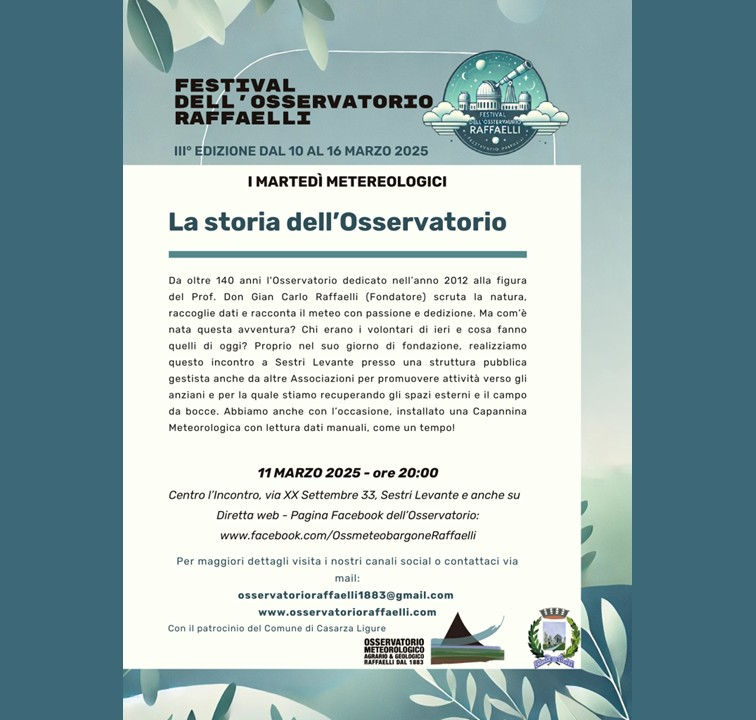 Festival dell'Osservatorio Raffaelli - I martedì metereologici