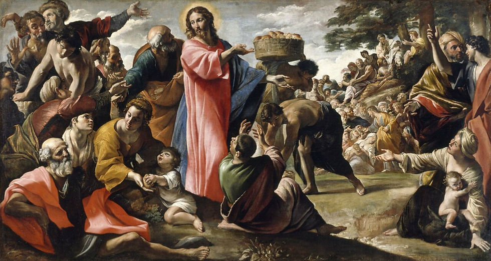 Giovanni Lanfranco, Moltiplicazione dei pani e dei pesci, Web Gallery of Art (immagine di pubblico dominio)