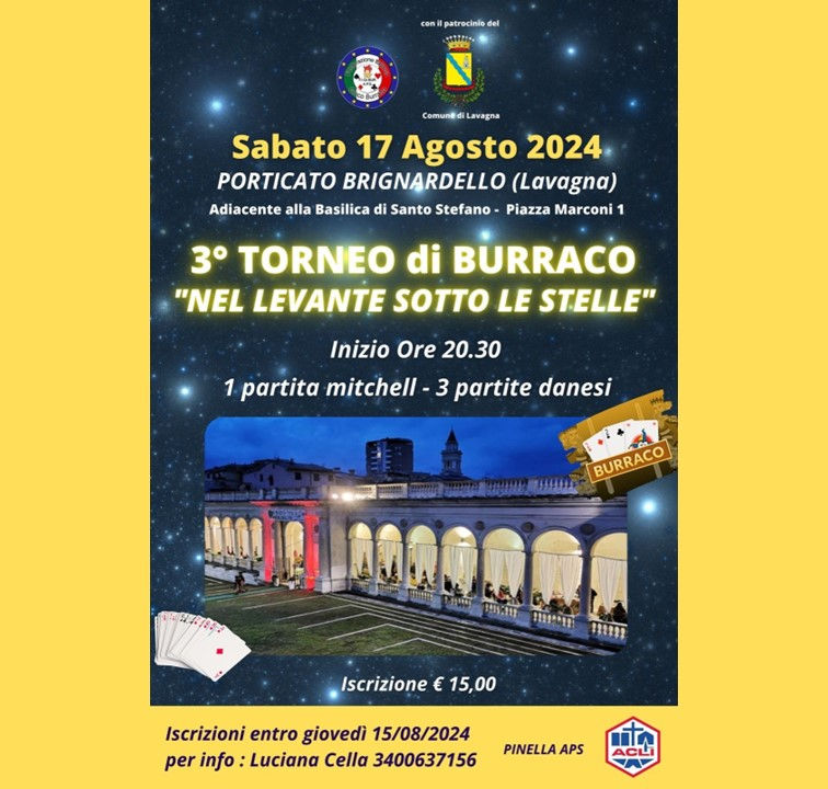 3° Torneo di burraco "Nel Levante sotto le stelle"