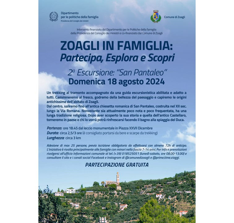 Zoagli in famiglia: 2° escursione "San Pantaleo"