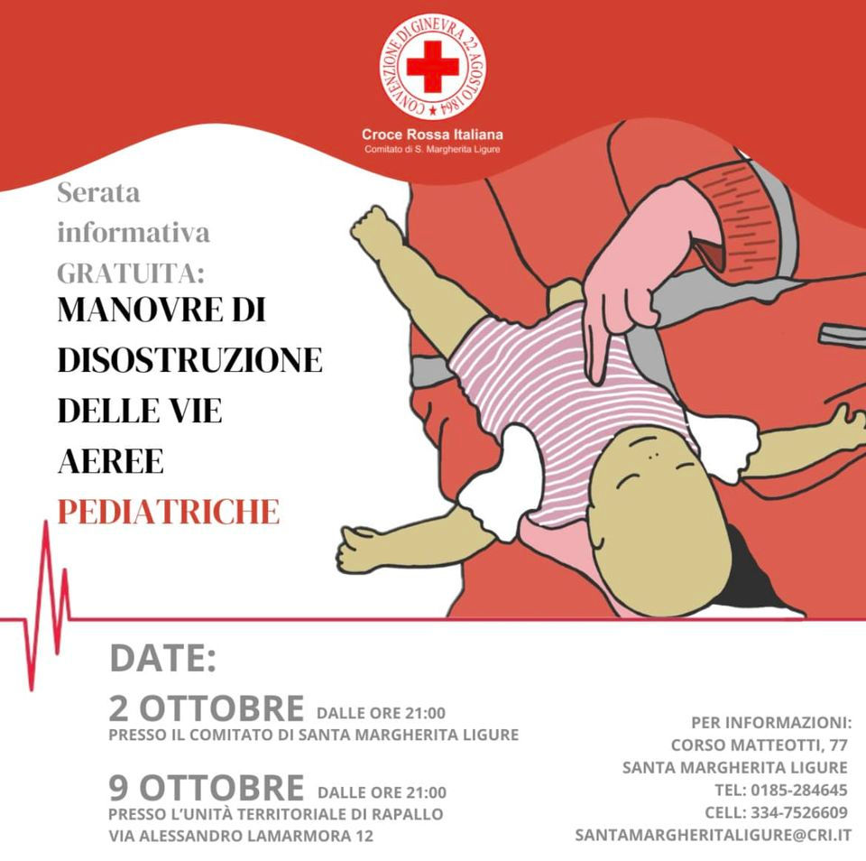 Serata informativa gratuita: manovre di disostruzione delle vie aeree pediatriche