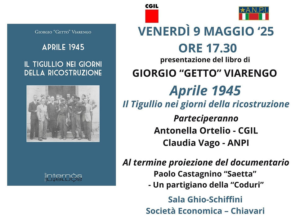Presentazione del volume “Aprile 1945 – Il Tigullio nei giorni della ricostruzione”