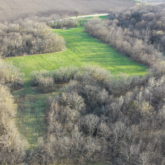 Hidden hilltop hay field, overlooking the Rock River basin, making a great place to build a home of short-term rental cabin.