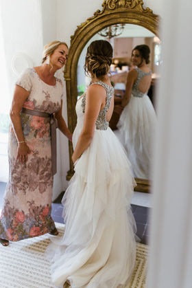 Lost minute touches and final looks in the gorgeous full-length mirror at Spotswood Lodge. 