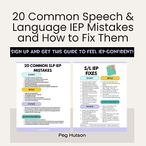 Peg Hutson free resource cover image for speech therapy