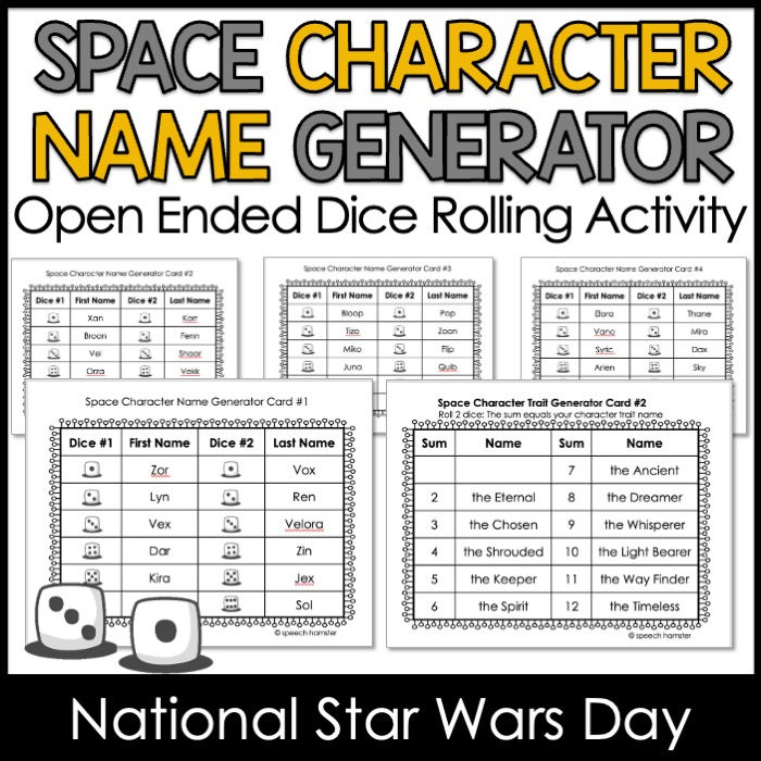 cover image of space character name generator for national star wars day