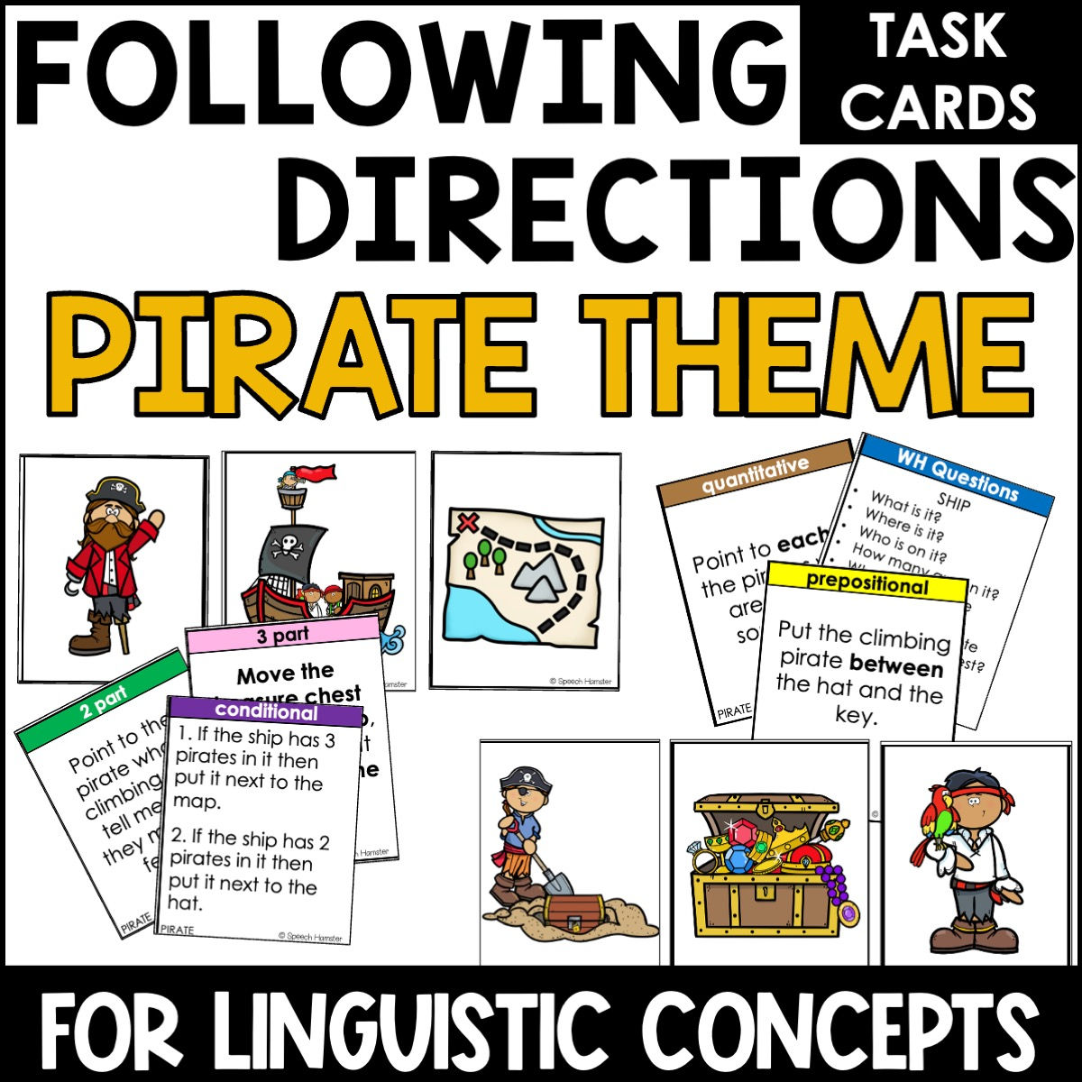 cover image of pirate themed activity for following directions
