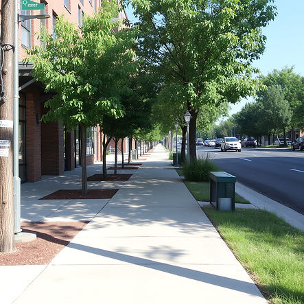 Uneven sidewalk slab causing a visible trip hazard