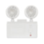 Luminaria LED de emergencia con 200 lúmenes, doble foco ajustable, ideal para cortes de energía en edificios comerciales e industriales.