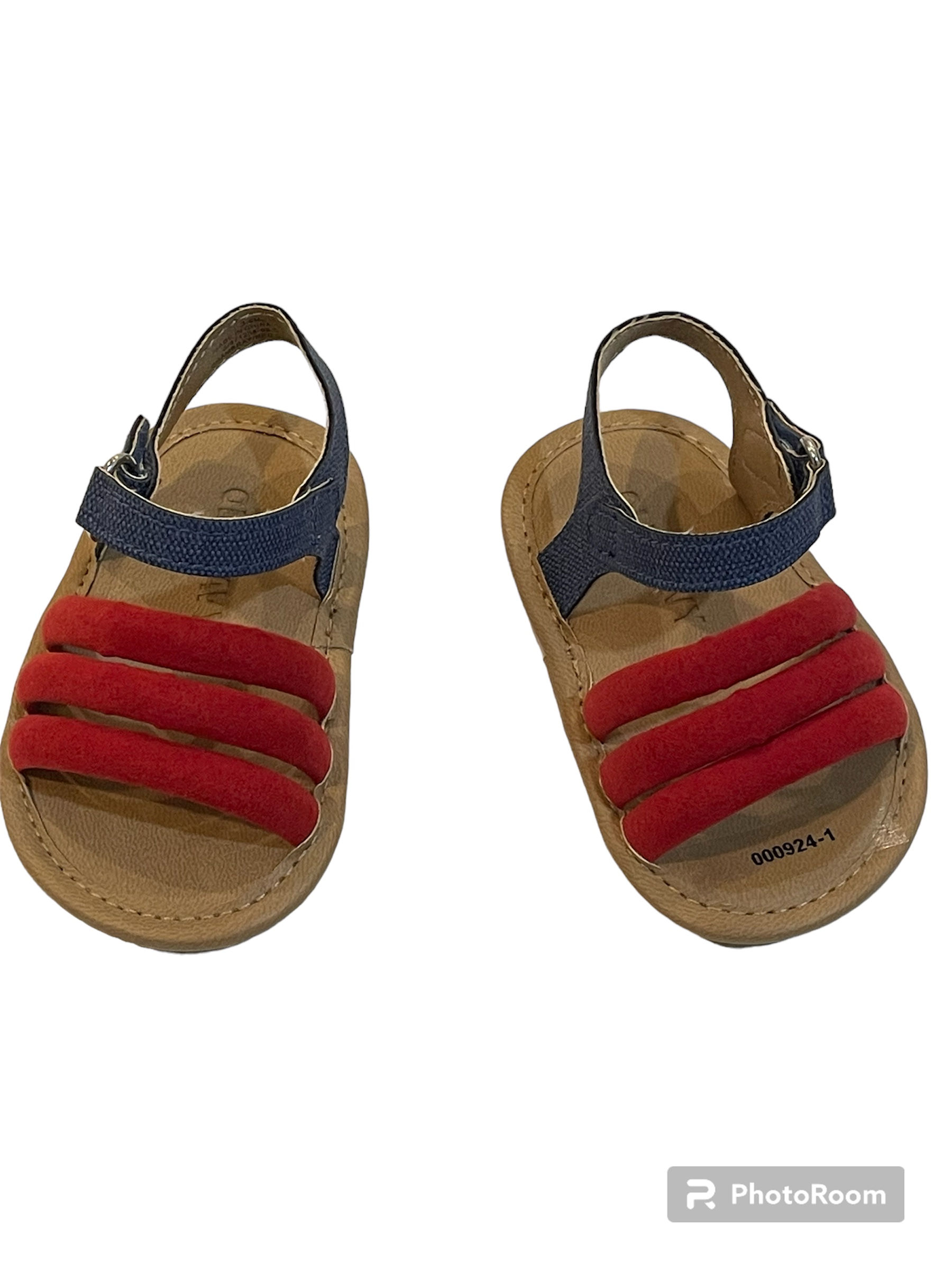 Blue and Red Sandals