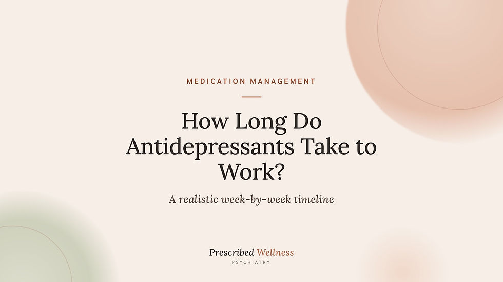 How long do antidepressants take to work? A realistic week-by-week timeline. Prescribed Wellness Psychiatry