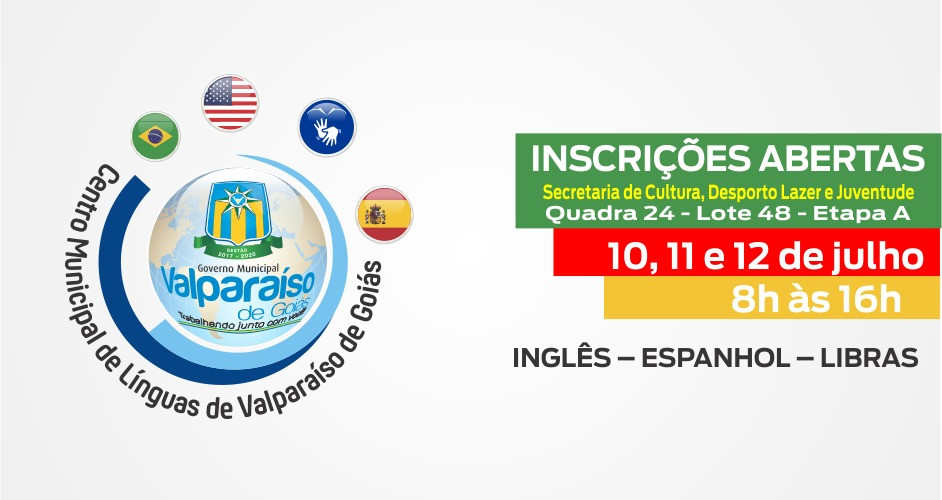 Prefeitura Municipal de Valparaíso abre inscrições para cursos gratuitos de Inglês, Espanhol e Libras
