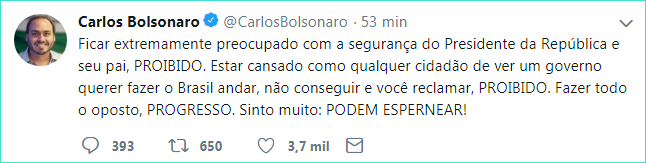 Filho de Bolsonaro ataca outra vez. O alvo agora é o general Augusto Heleno do GSI