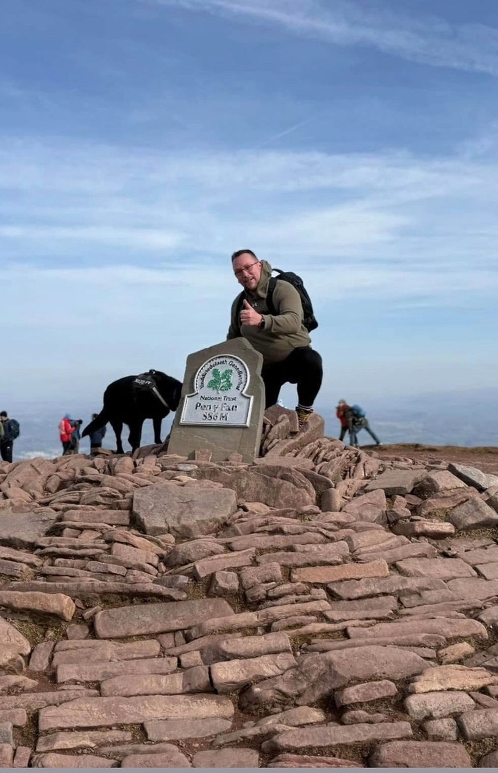 Liam climbing Penyfan