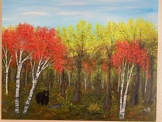 Bear in the Autumn Woods