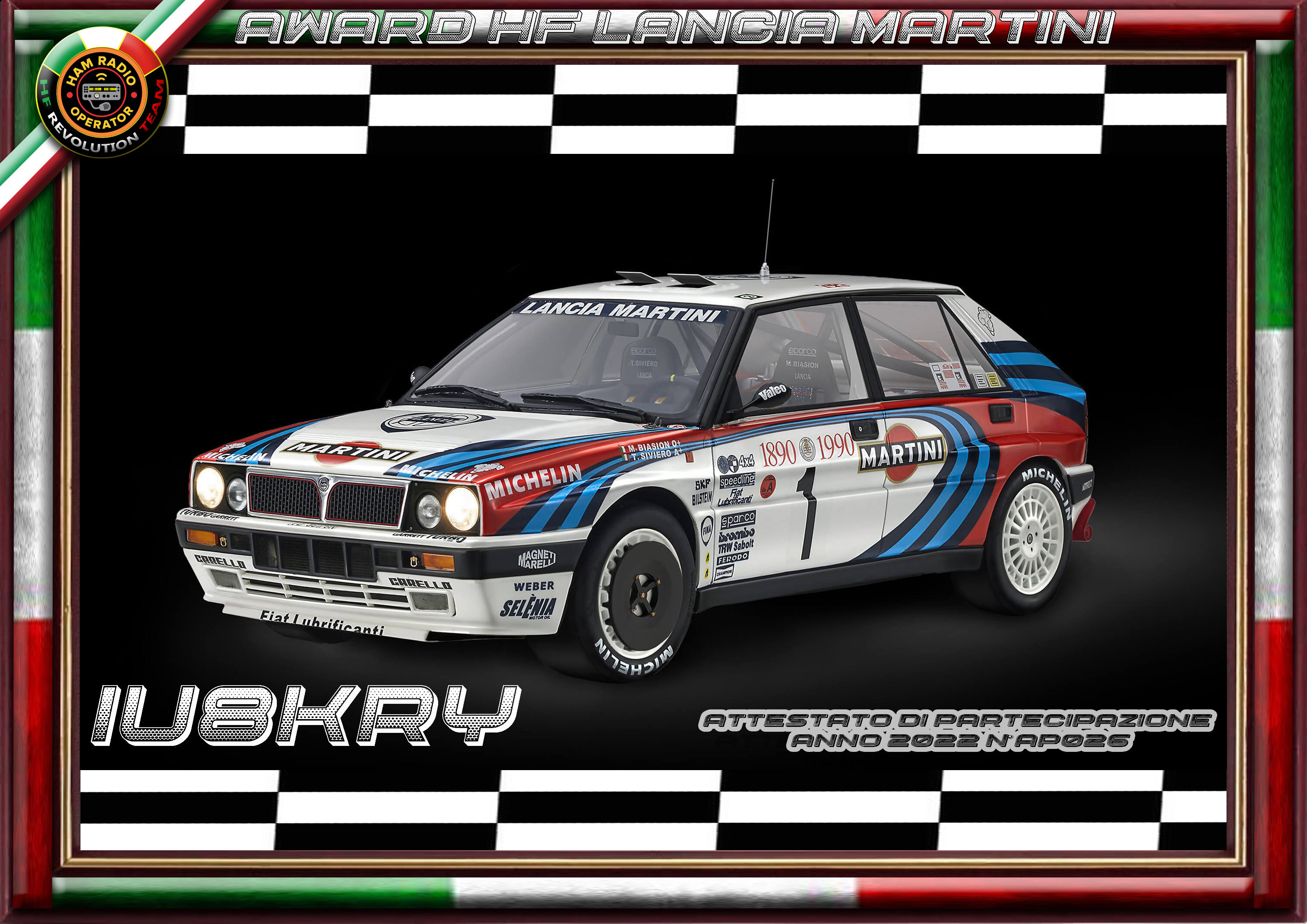 Award Lancia Hf Itegrale Martini