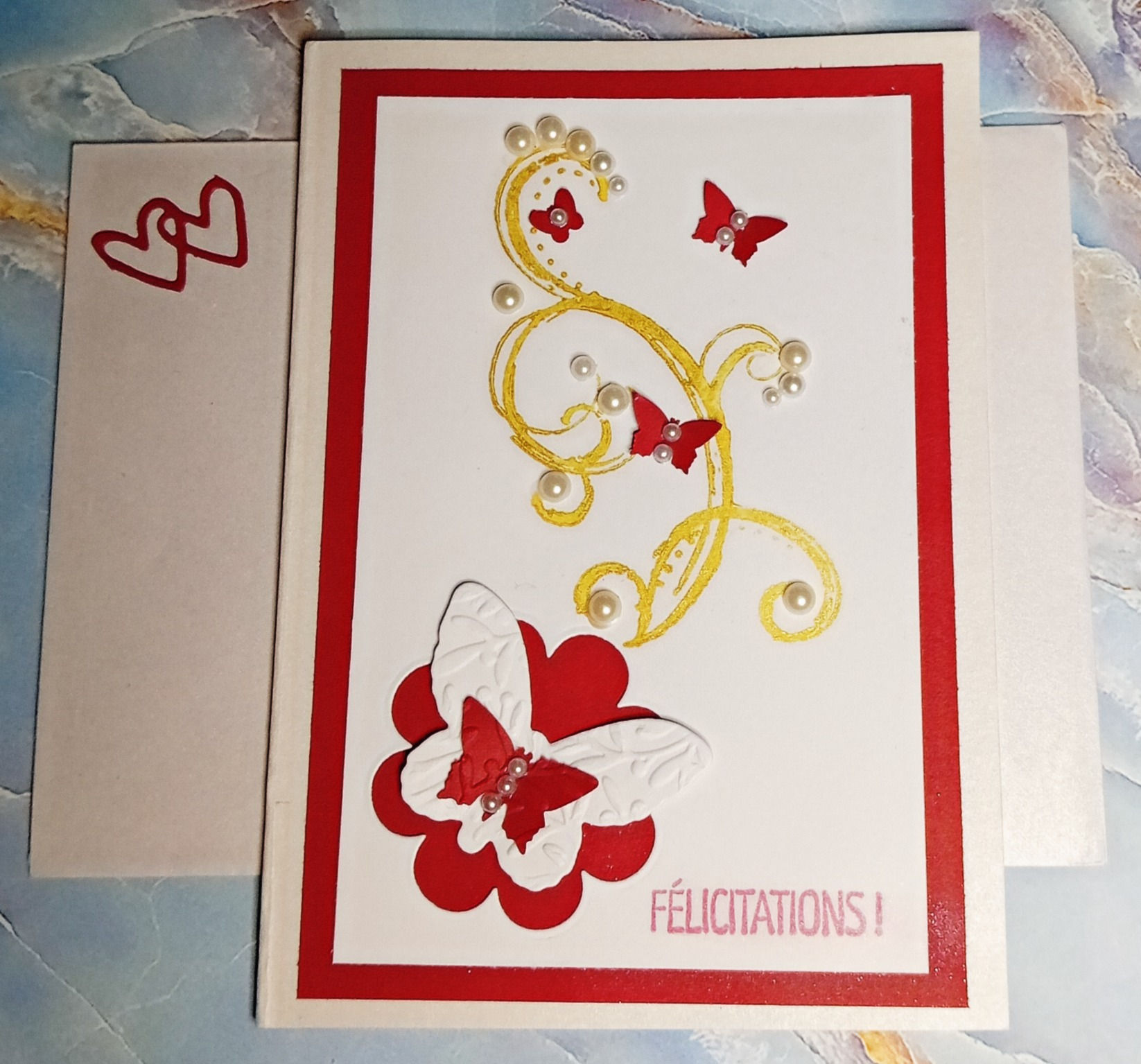 Carte Mariage Papillons vue de face