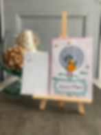 Carte Cadeau "Drôle de Poulet" et son enveloppe vue de face