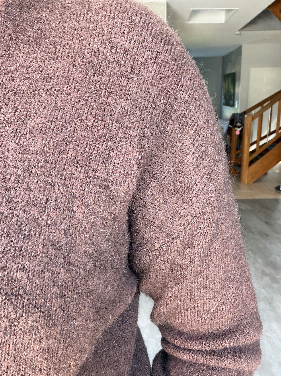 Miniaturbild: Strickjacke mit Alpaca in Dunkelbraun 