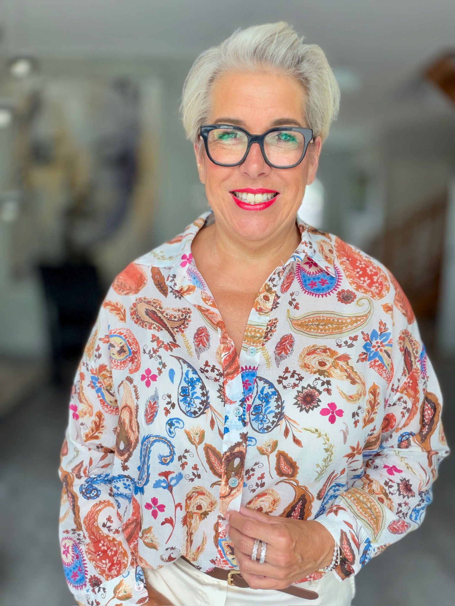 Bluse Paisley Muse Weiß