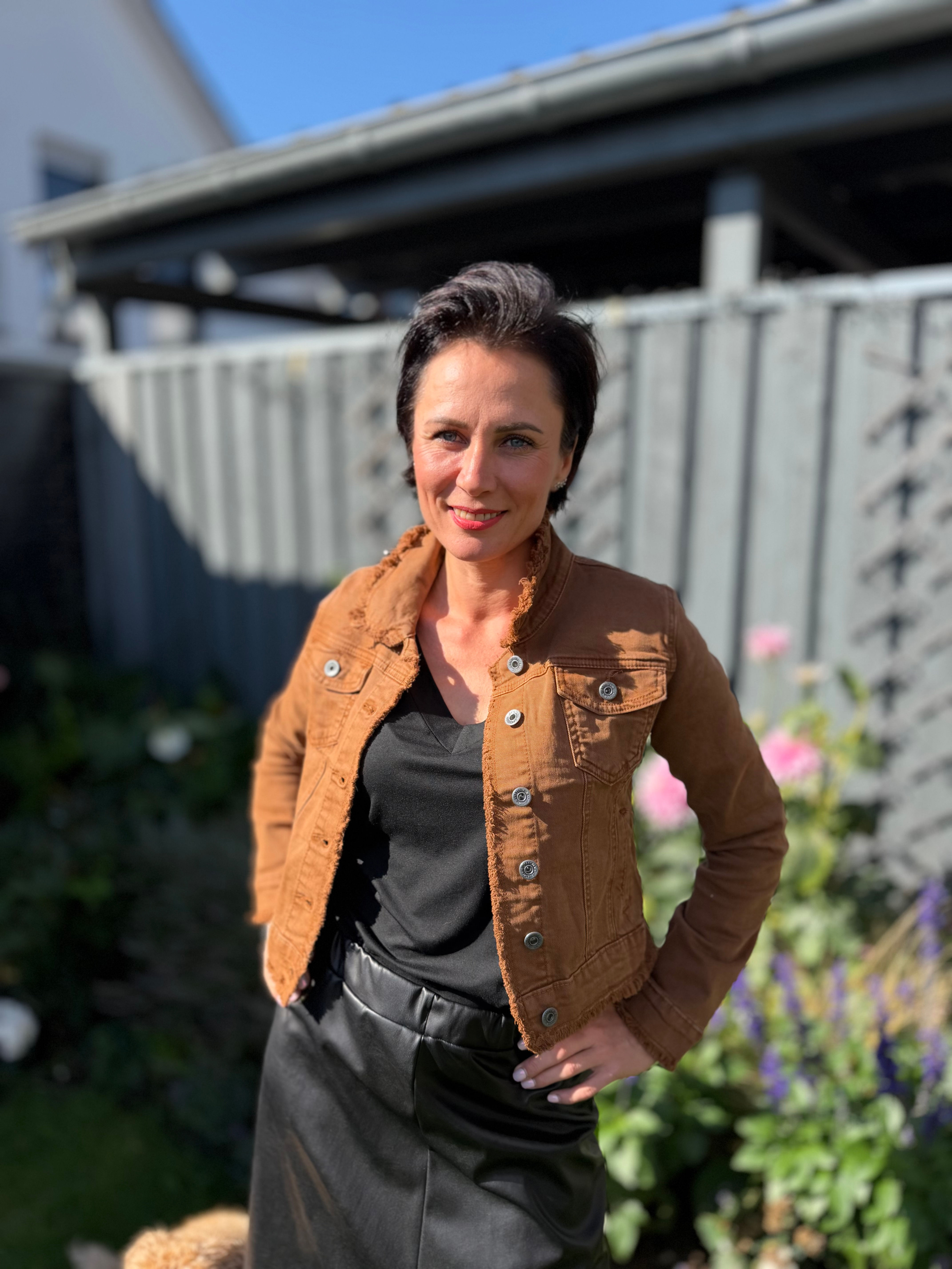 Jeansjacke For Ever Young Cognac