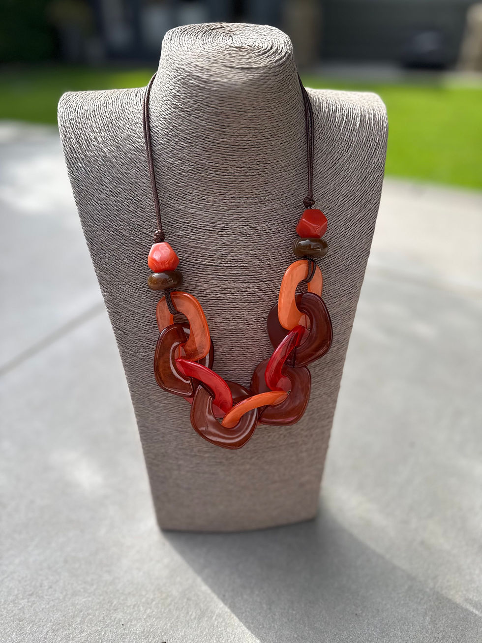 Miniaturbild: Statement Kette Color Chain Braun-Orange