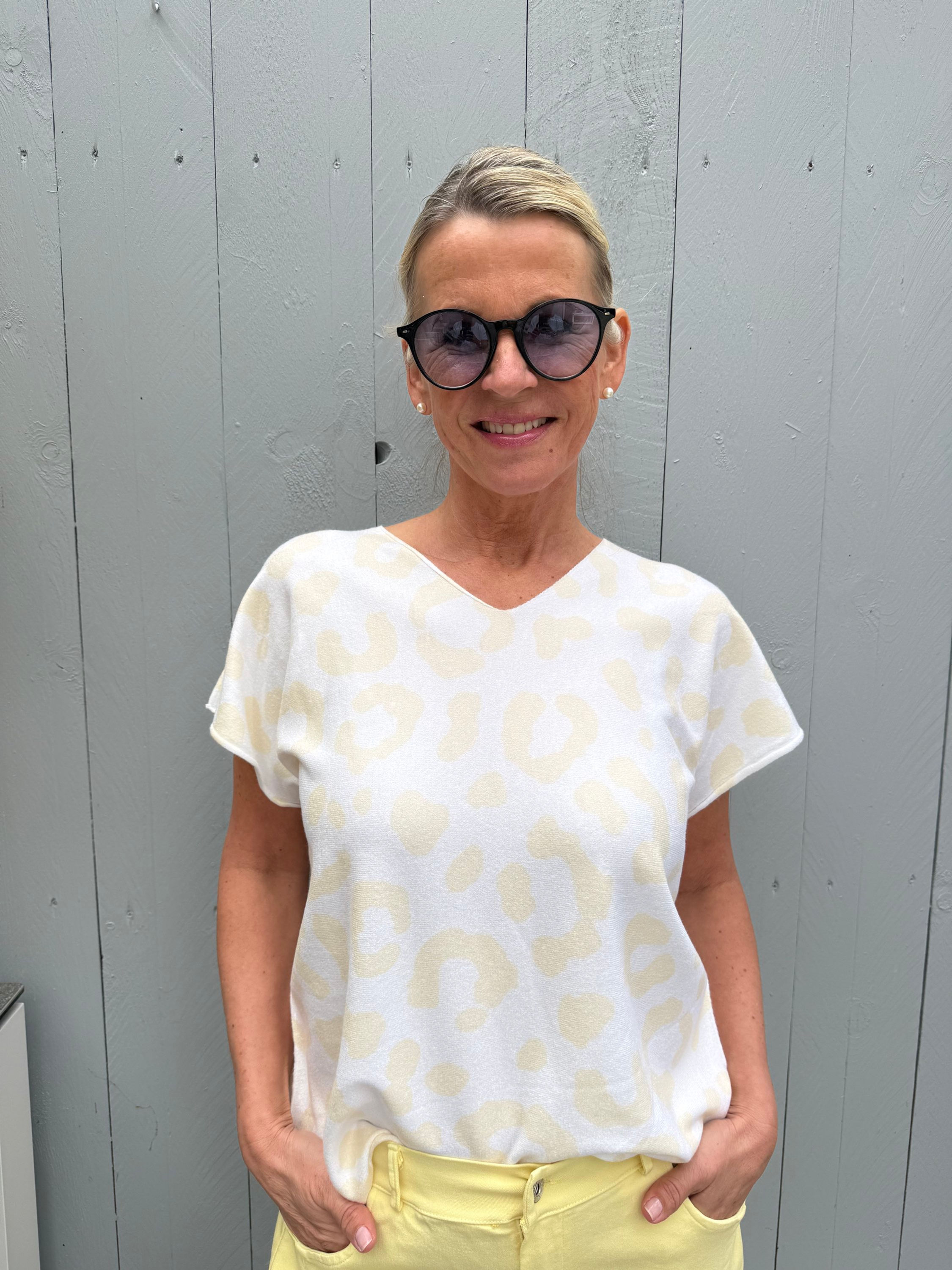 Strickpulli Kurzarm Leo Vanilla